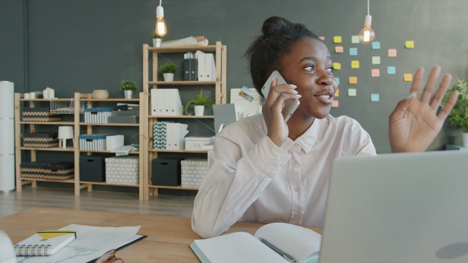 A professional on a video consultation call